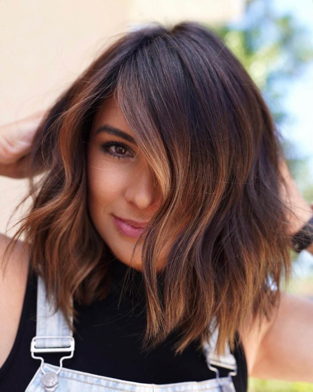 Matte Brunette Bob with Highlighted Midshaft and Ends