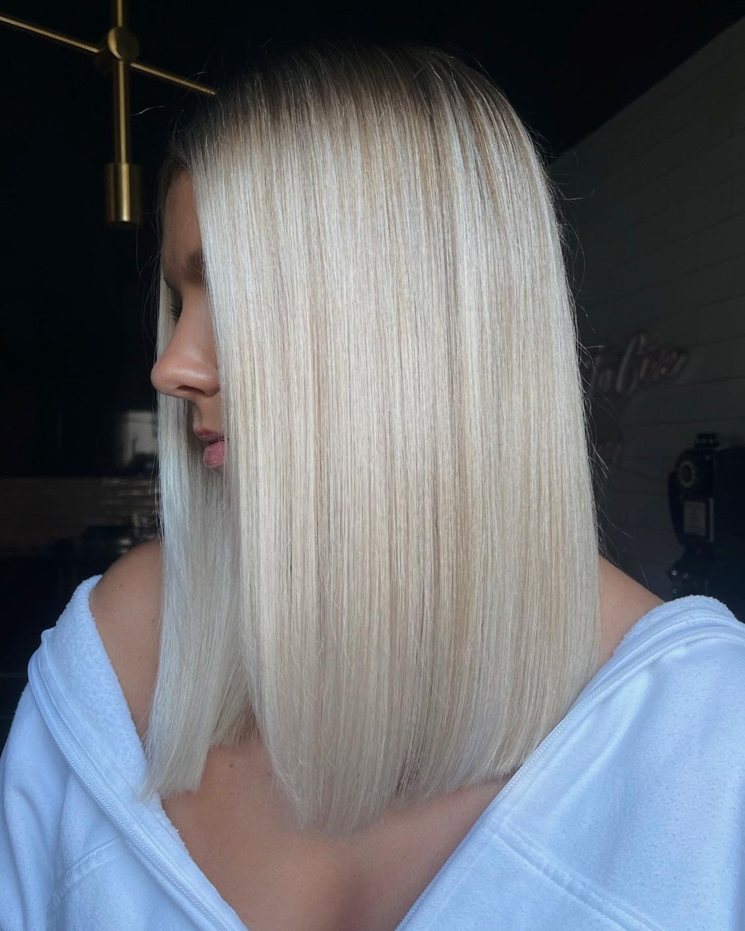 White and Light Blonde Root Fade