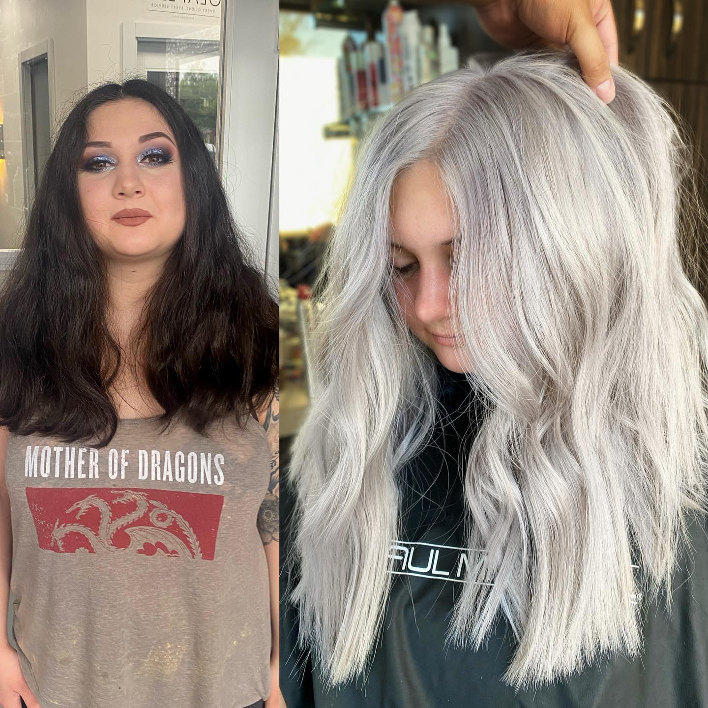Metallic Gray and White Hair Makeover