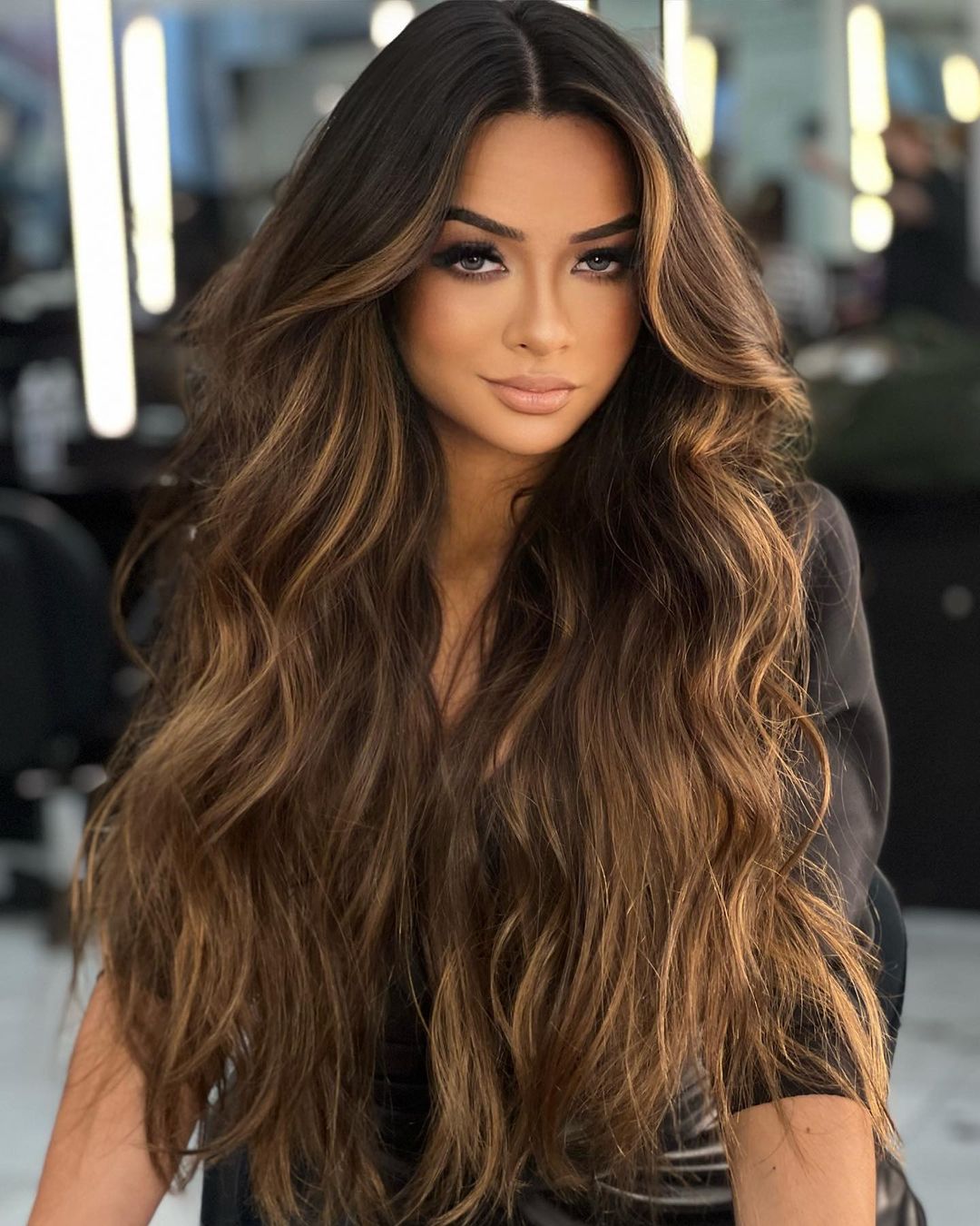 Waist-Length Sun-Kissed Brunette Balayage Hair