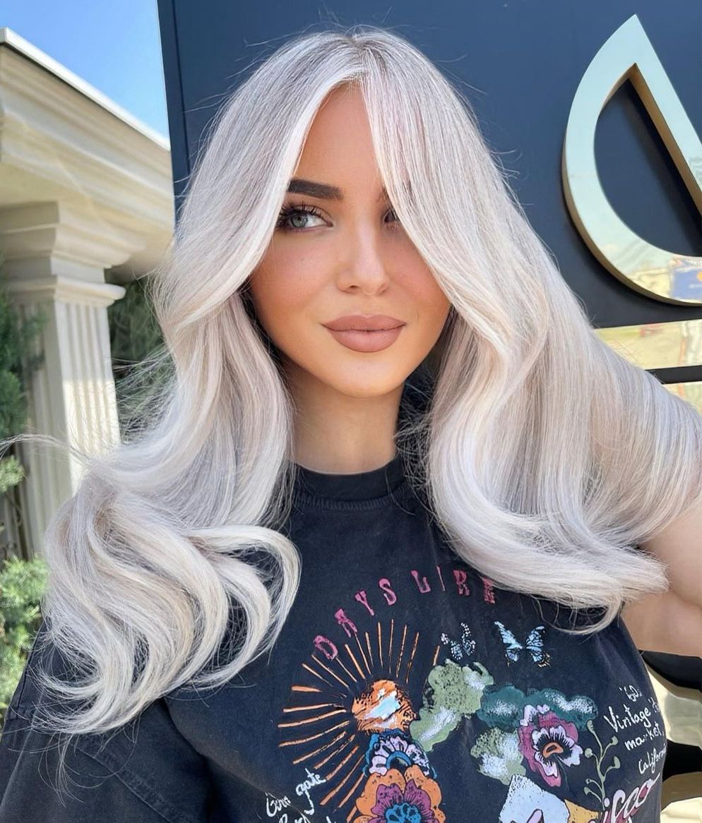 Gorgeous Long Curled White Hair